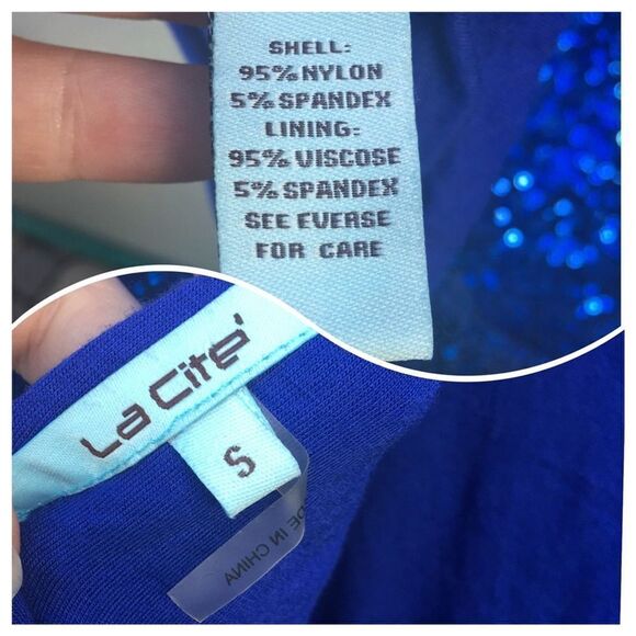 La Cite’ blue sequins formal dress size small - Picture 2 of 8